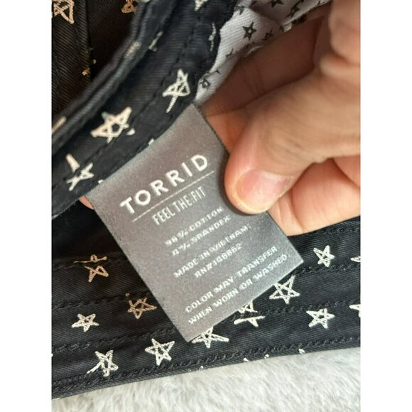 Torrid Women's Plus 18 Stars 3.5 Inch Military Stretch Twill Mid-Rise Black Shor - Picture 9 of 12